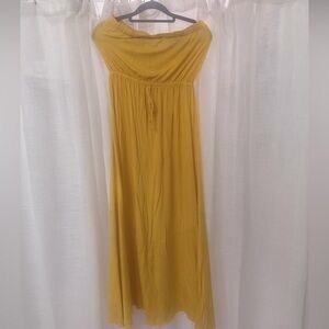 Rolla Coster Mustard Strapless Maxi Dress